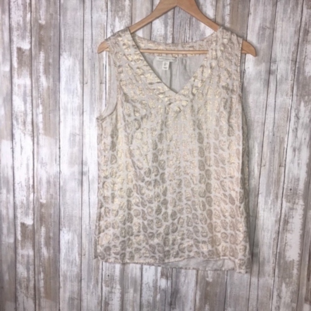St. Tropez West Sleeveless Paisley Blouse